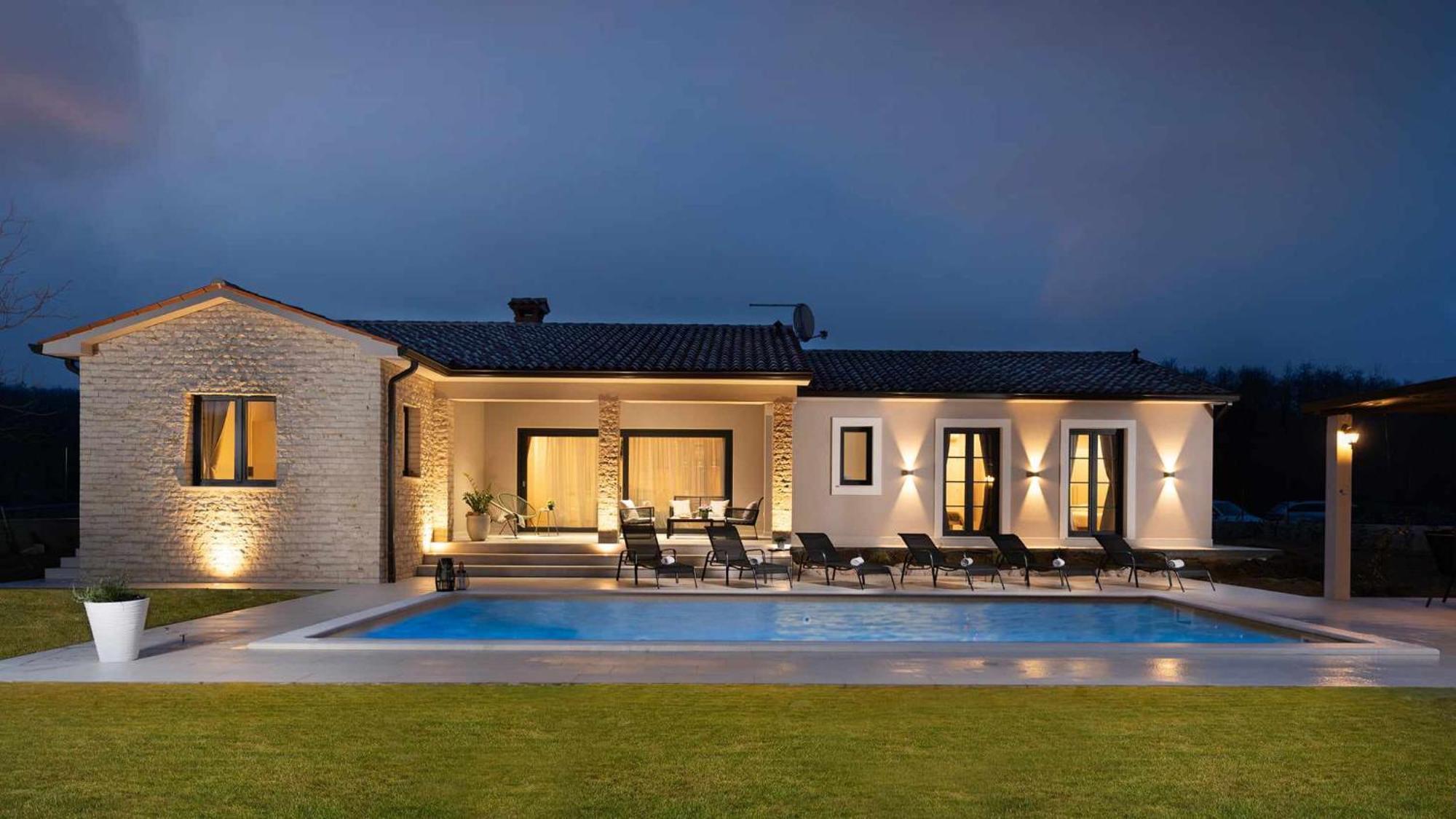 Villa Animo For 8 People Near Labin - Rabac With Private Pool, Children Playground & Beautiful Garden Raša Екстериор снимка