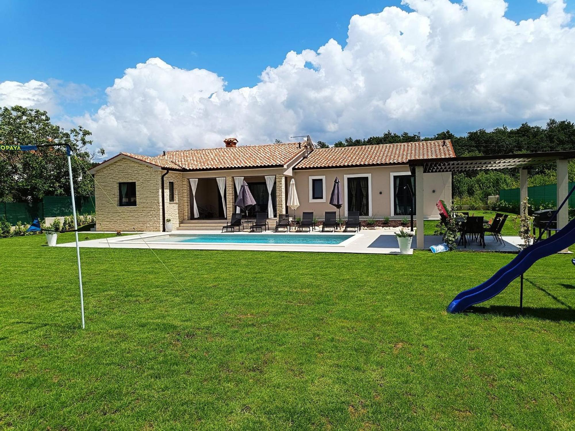 Villa Animo For 8 People Near Labin - Rabac With Private Pool, Children Playground & Beautiful Garden Raša Екстериор снимка